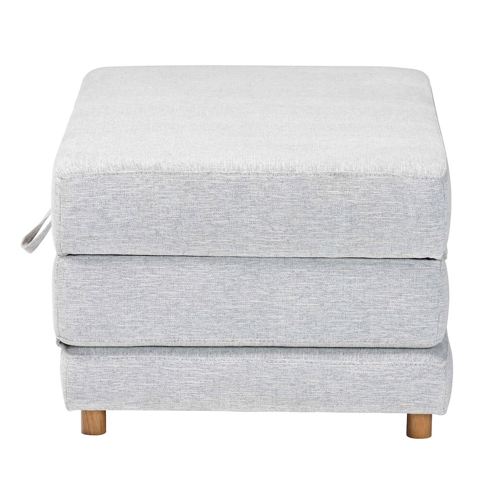 Sabriel Modern Light Grey Fabric Convertible Sleeper Ottoman. Picture 3