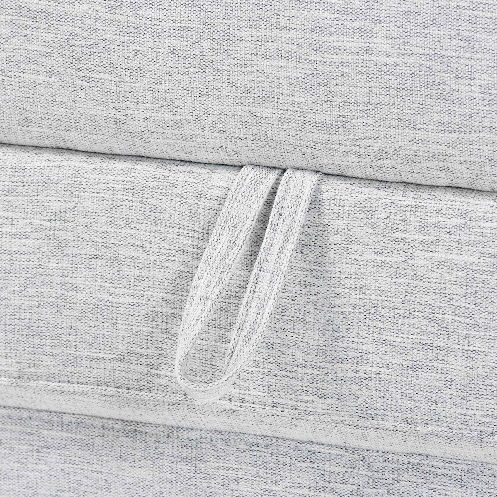 Sabriel Modern Light Grey Fabric Convertible Sleeper Ottoman. Picture 6
