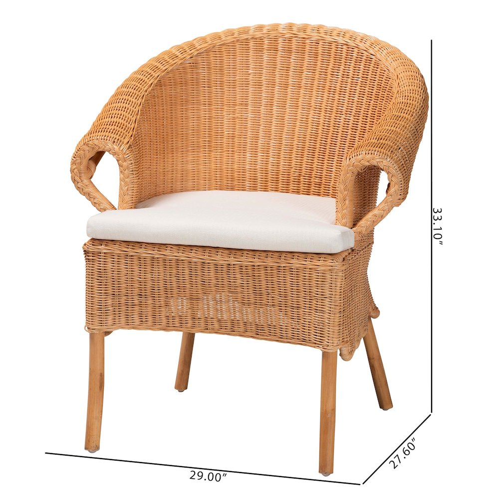 Tamara Bohemian Braided Honey Rattan Dining Chair. Picture 10