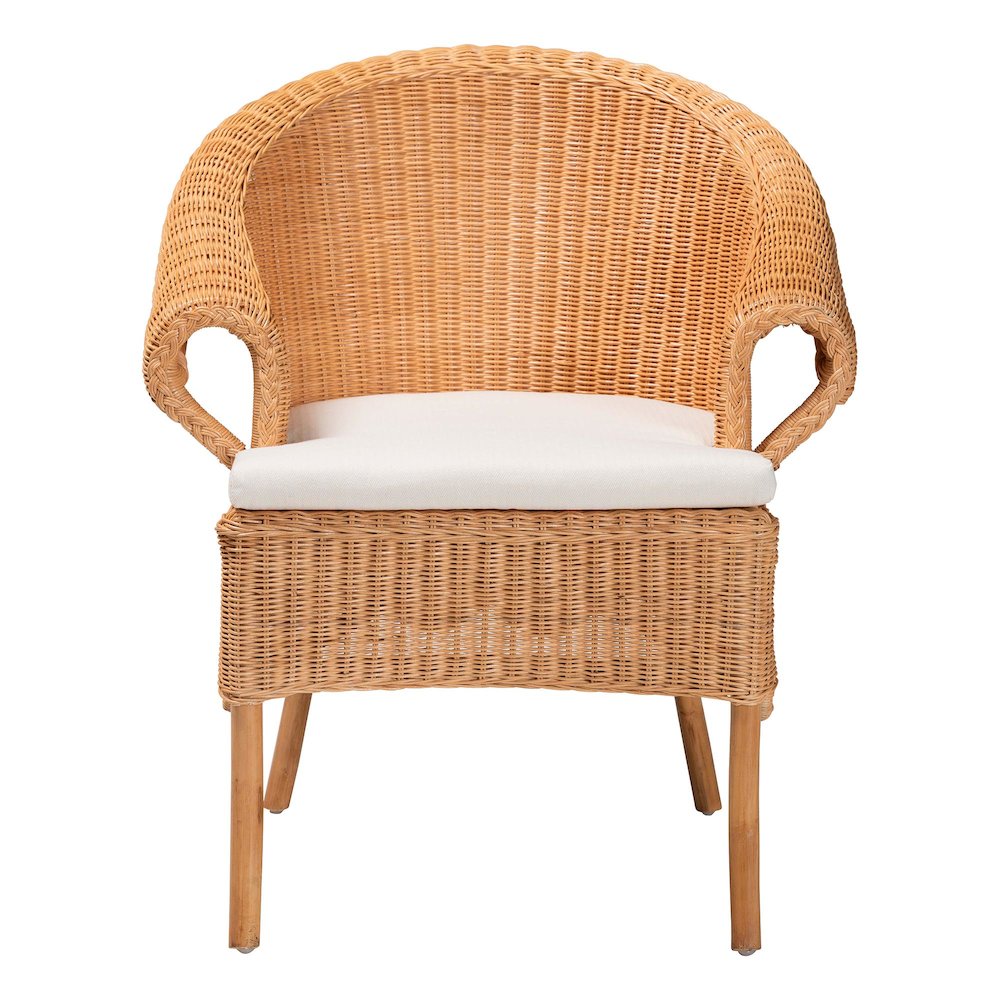 Tamara Bohemian Braided Honey Rattan Dining Chair. Picture 2