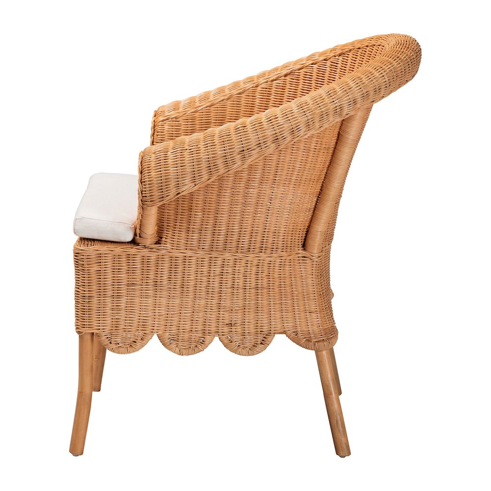 Tamara Bohemian Braided Honey Rattan Dining Chair. Picture 3
