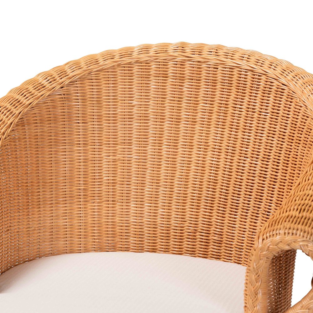 Tamara Bohemian Braided Honey Rattan Dining Chair. Picture 5