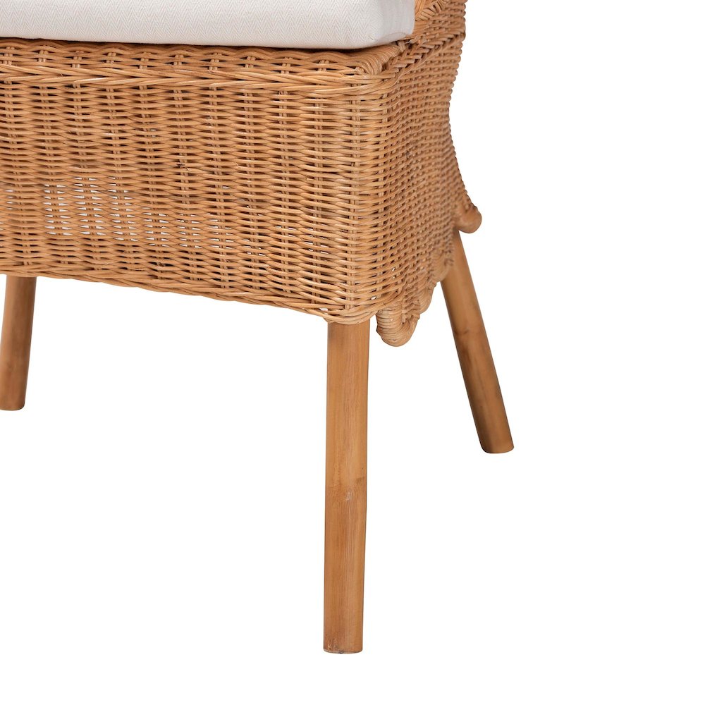 Tamara Bohemian Braided Honey Rattan Dining Chair. Picture 6
