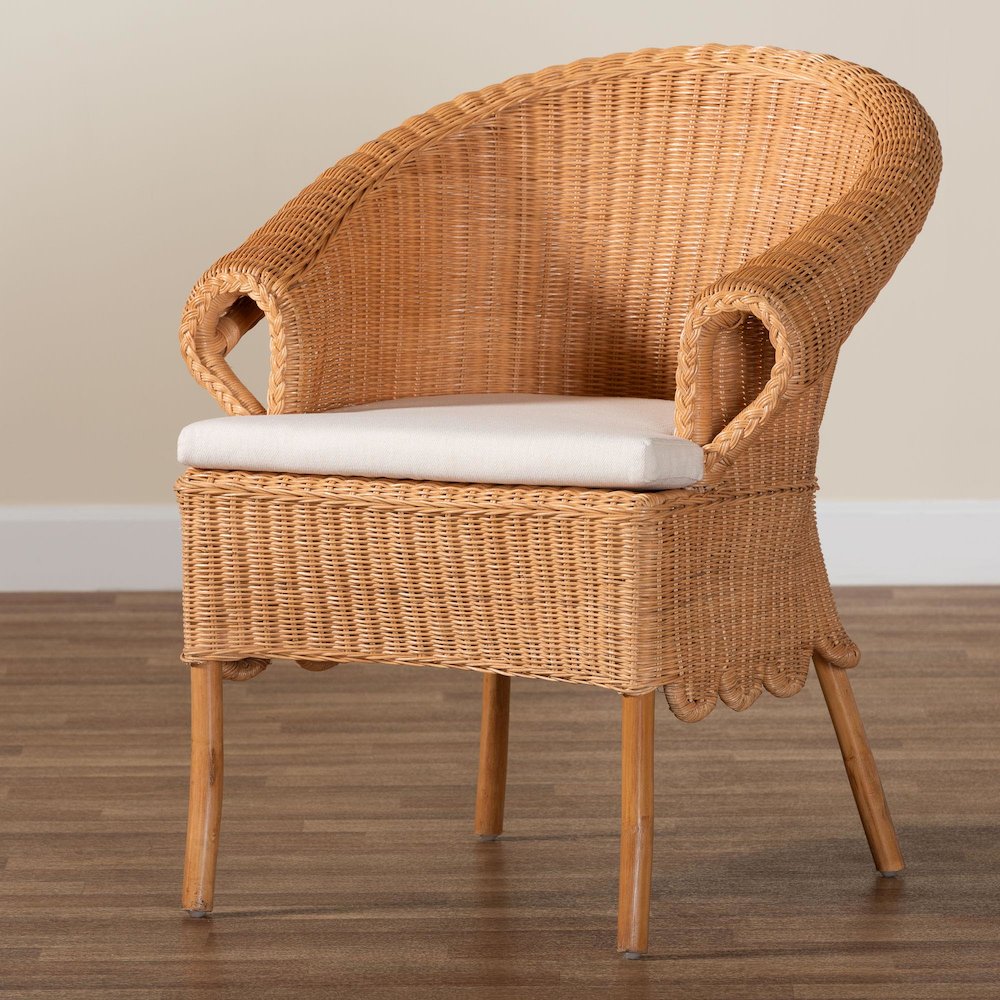 Tamara Bohemian Braided Honey Rattan Dining Chair. Picture 9