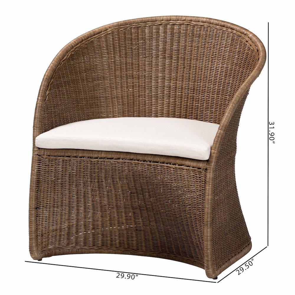 Kintamani Bohemian Greywashed Rattan Accent Chair. Picture 10