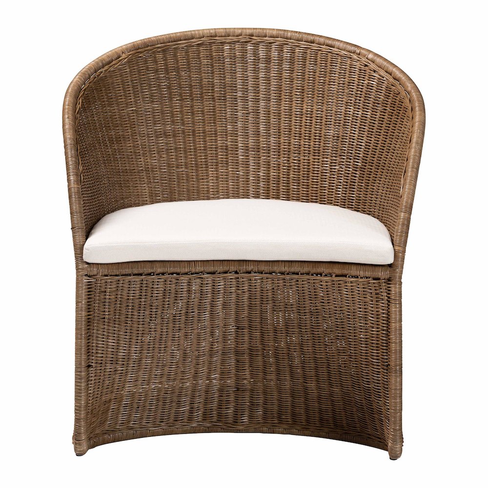 Kintamani Bohemian Greywashed Rattan Accent Chair. Picture 2