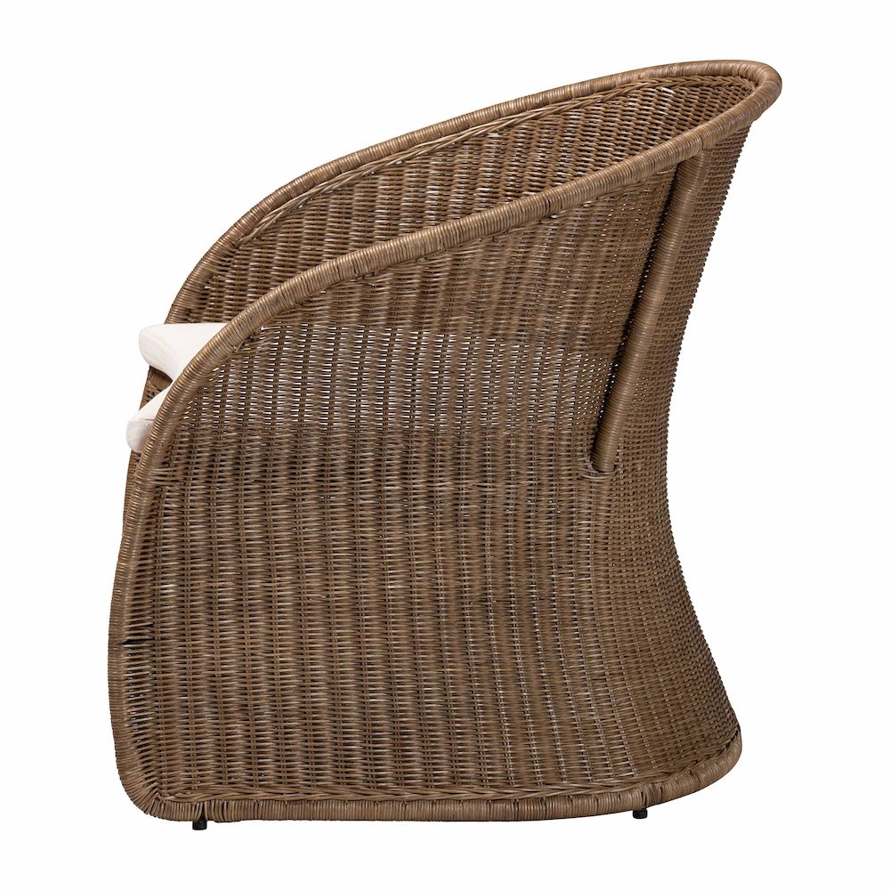 Kintamani Bohemian Greywashed Rattan Accent Chair. Picture 3