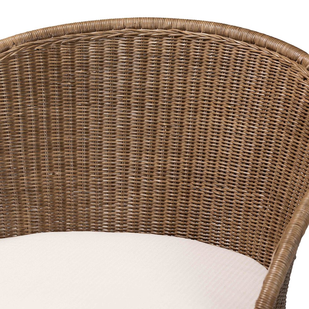 Kintamani Bohemian Greywashed Rattan Accent Chair. Picture 5