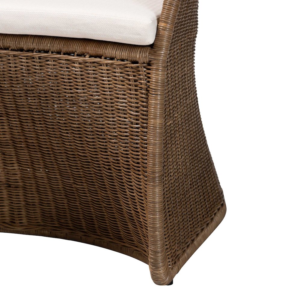 Kintamani Bohemian Greywashed Rattan Accent Chair. Picture 6