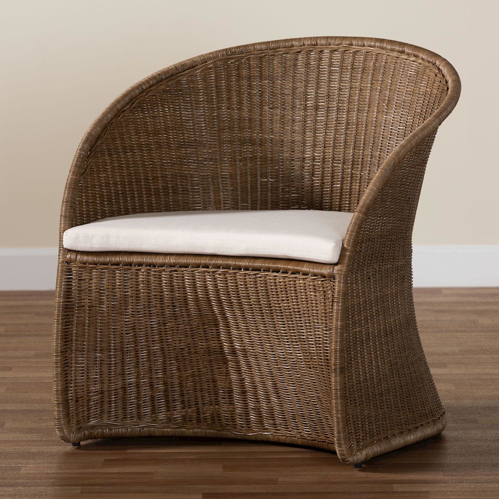 Kintamani Bohemian Greywashed Rattan Accent Chair. Picture 9