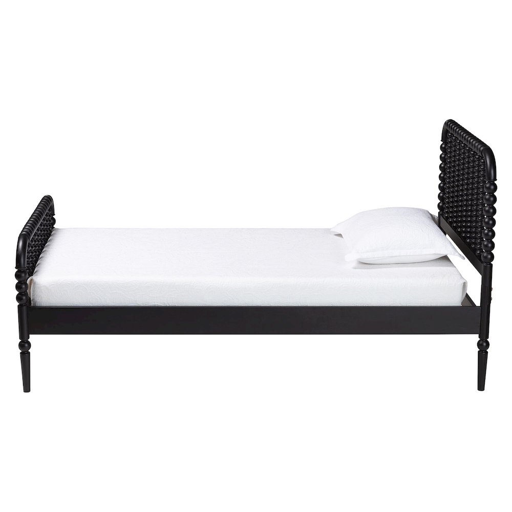 Lucera Mid-Century Black Twin Size Bobbin Bed. Picture 2