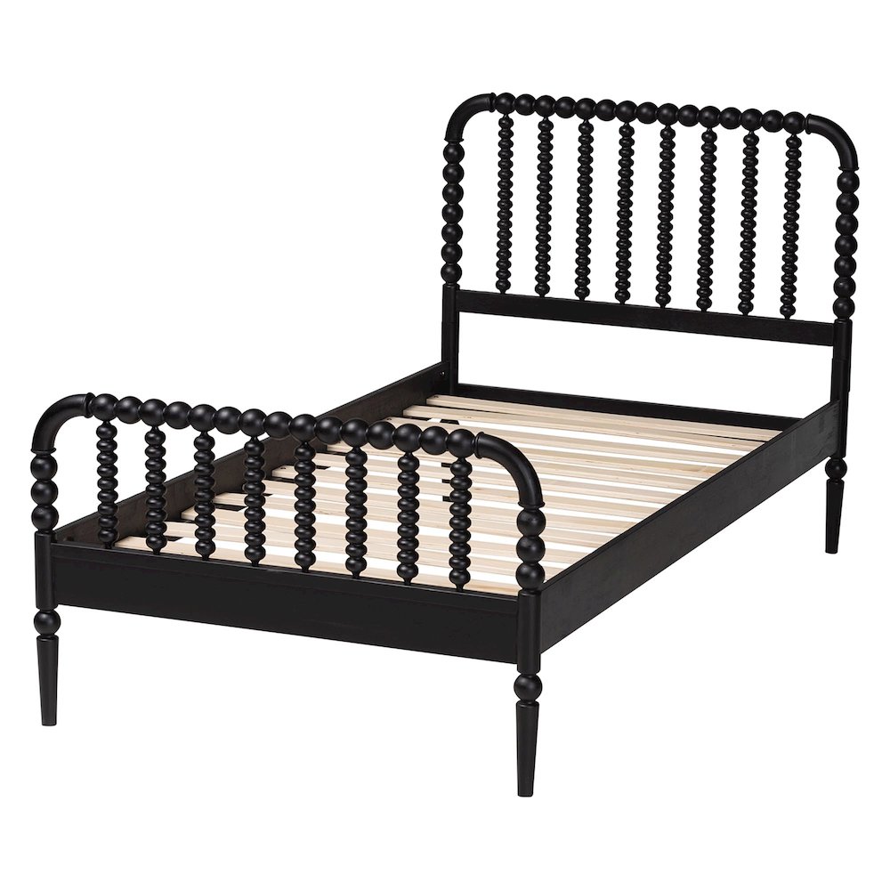 Lucera Mid-Century Black Twin Size Bobbin Bed. Picture 3