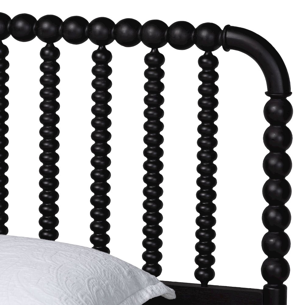 Lucera Mid-Century Black Twin Size 5-Piece Bobbin Bedroom Set. Picture 9