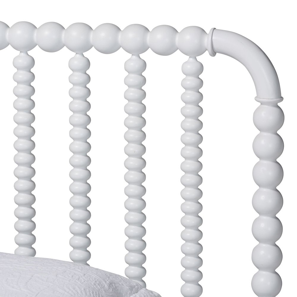 Lucera Mid-Century White Twin Size 3-Piece Bobbin Bedroom Set. Picture 7