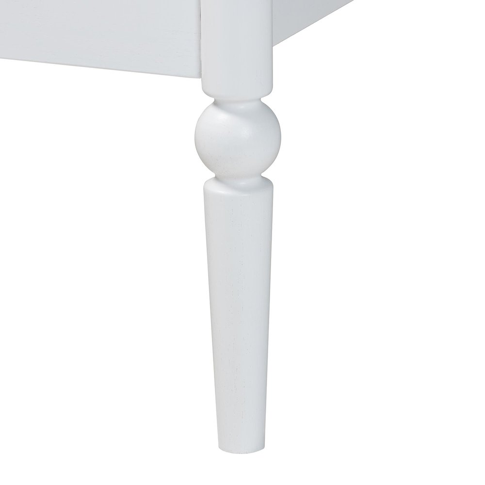 Lucera Mid-Century White Twin Size 3-Piece Bobbin Bedroom Set. Picture 8