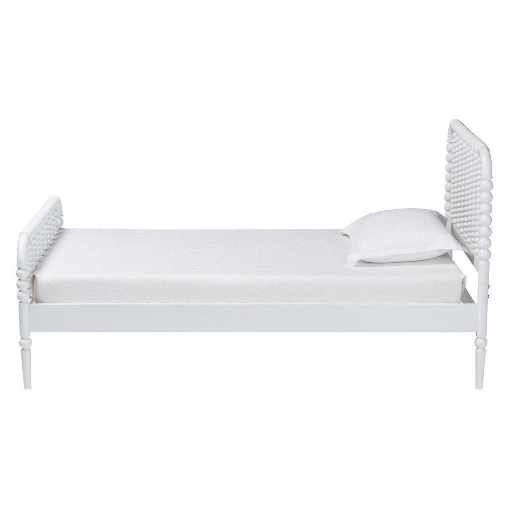 Lucera Mid-Century White Twin Size Bobbin Bed. Picture 2