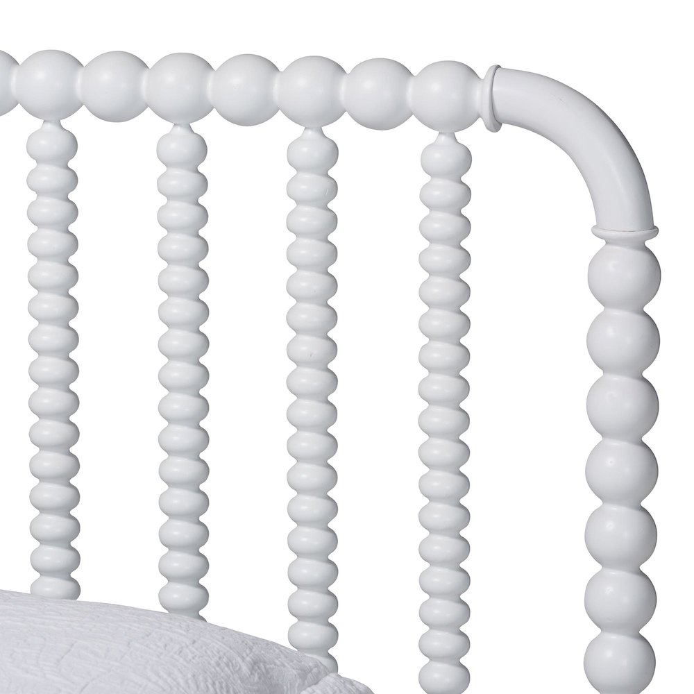 Lucera Mid-Century White Twin Size Bobbin Bed. Picture 4