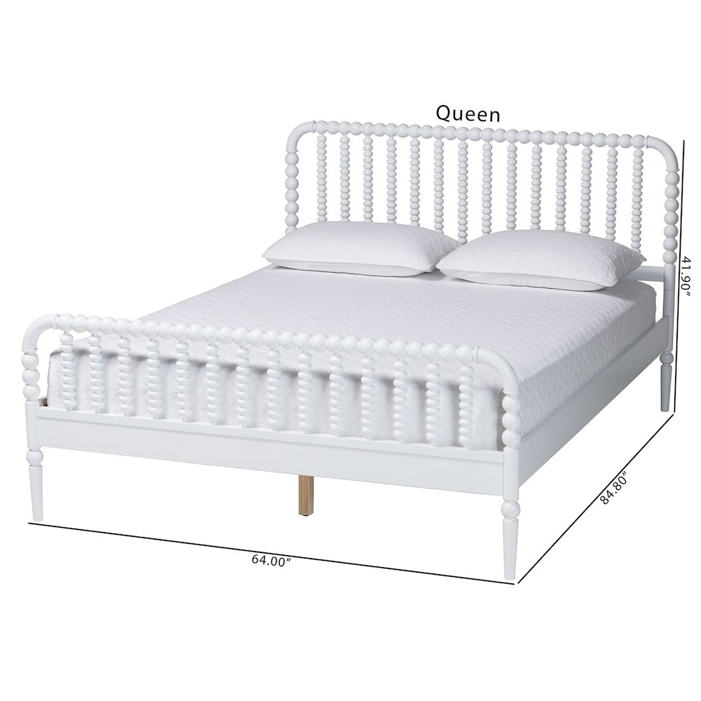Lucera Mid-Century White Full Size Bobbin Bed. Picture 10
