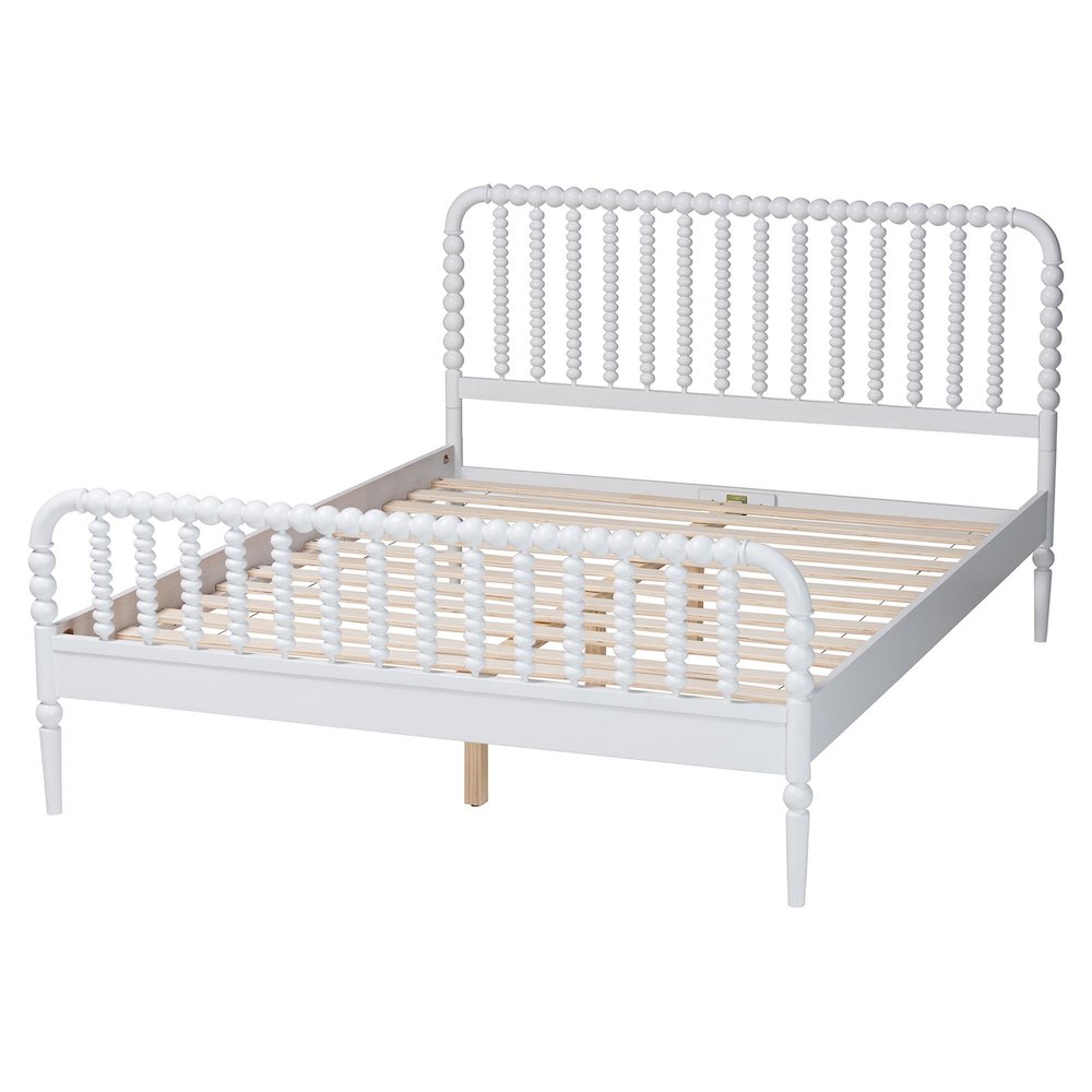 Lucera Mid-Century White Full Size Bobbin Bed. Picture 3
