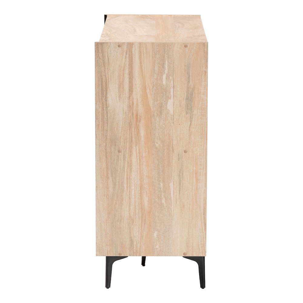 Studio Malcolm Mid-Century Modern Oak Brown Wood Shoe Cabinet with Flipper Doors. Picture 4