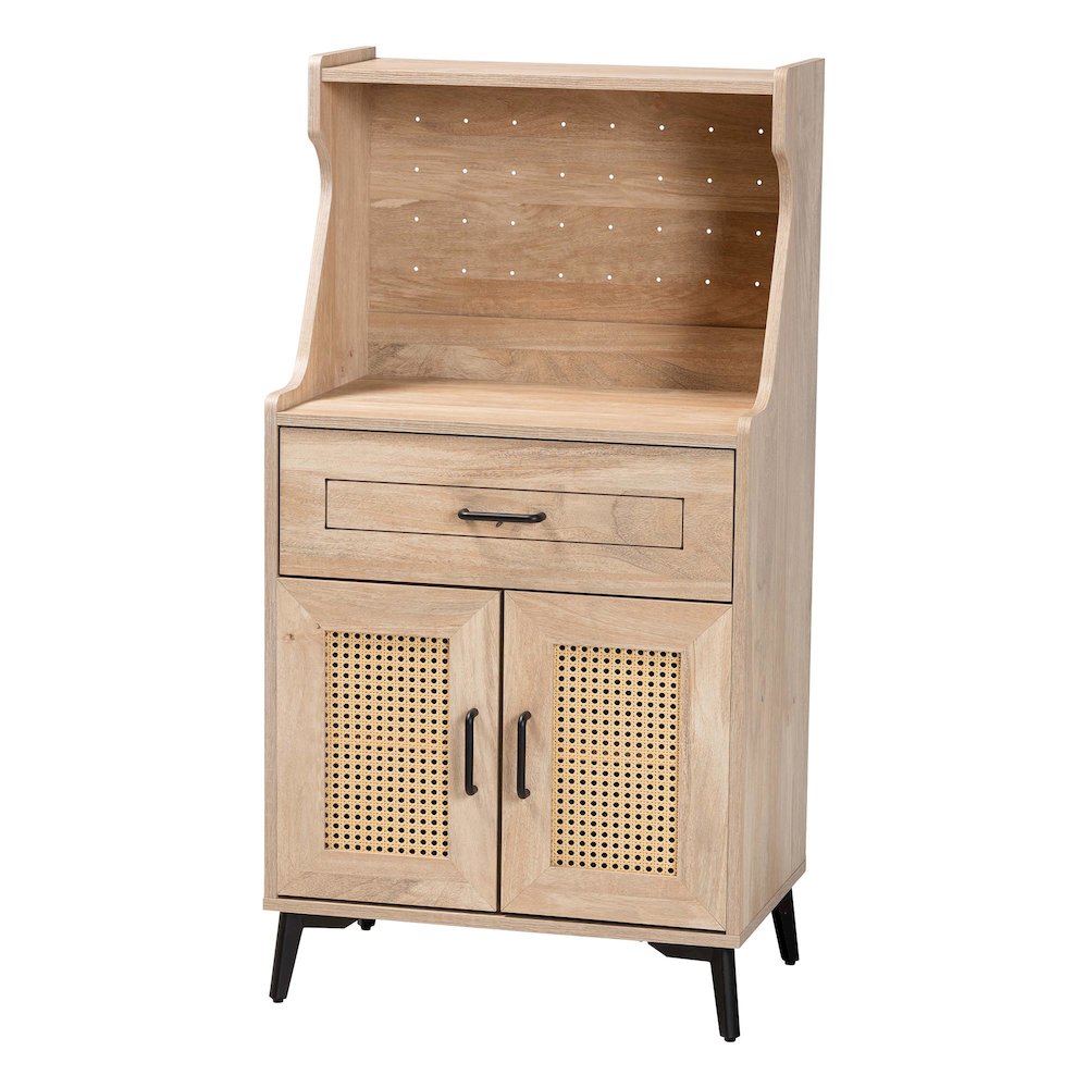 Studio Pavone Mid-Century Modern Oak Brown Wood Kitchen Cabinet. Picture 1