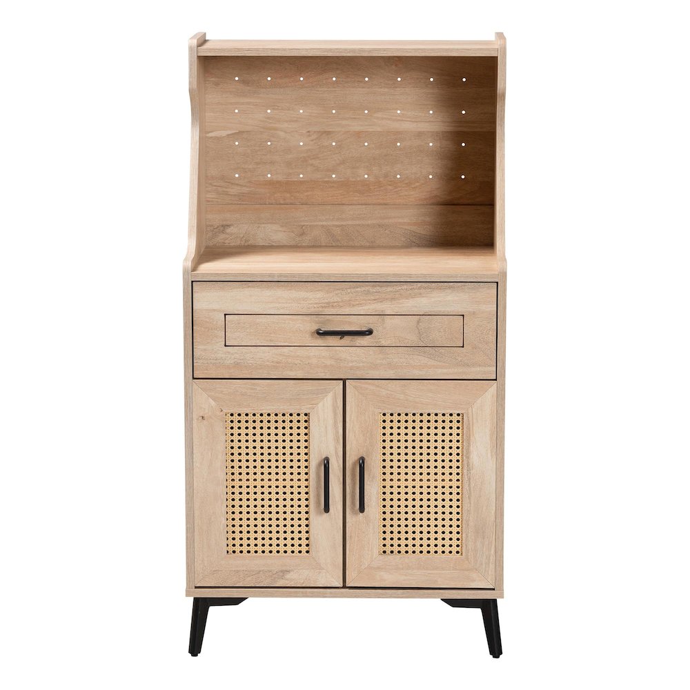 Studio Pavone Mid-Century Modern Oak Brown Wood Kitchen Cabinet. Picture 3