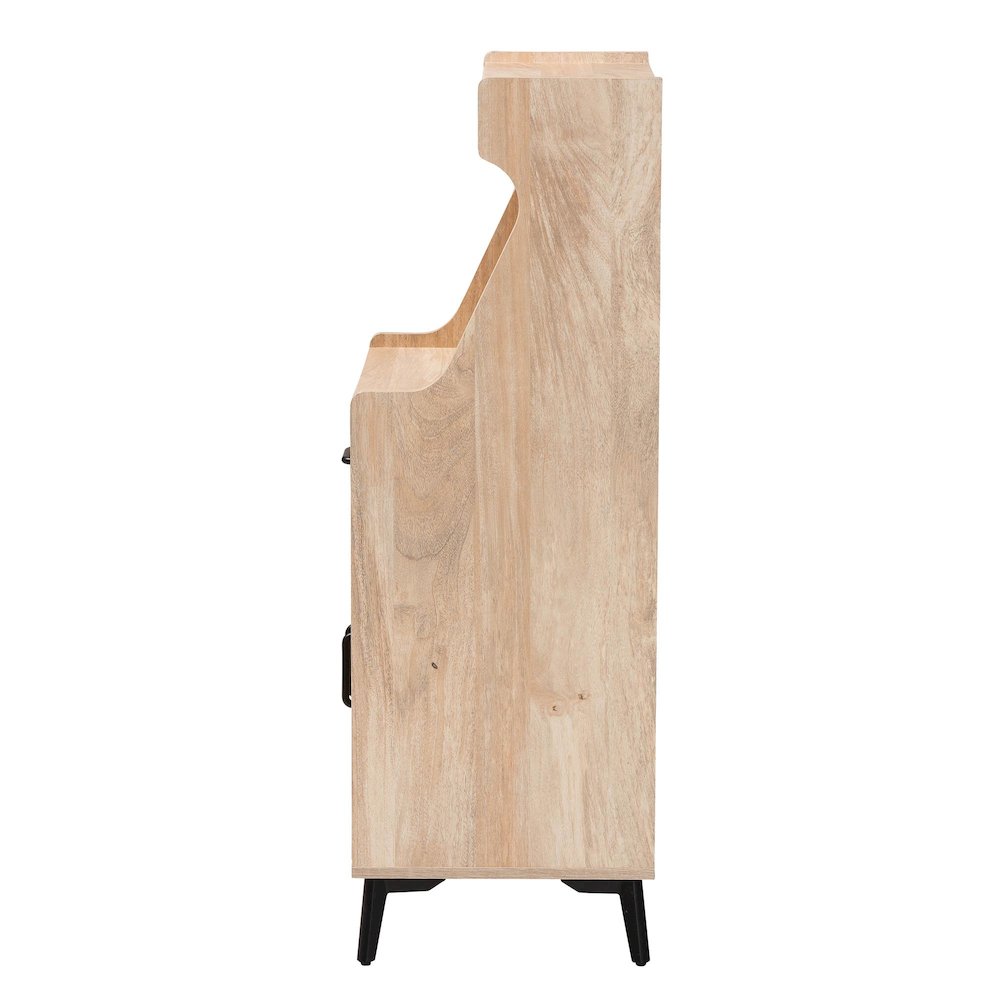 Studio Pavone Mid-Century Modern Oak Brown Wood Kitchen Cabinet. Picture 4