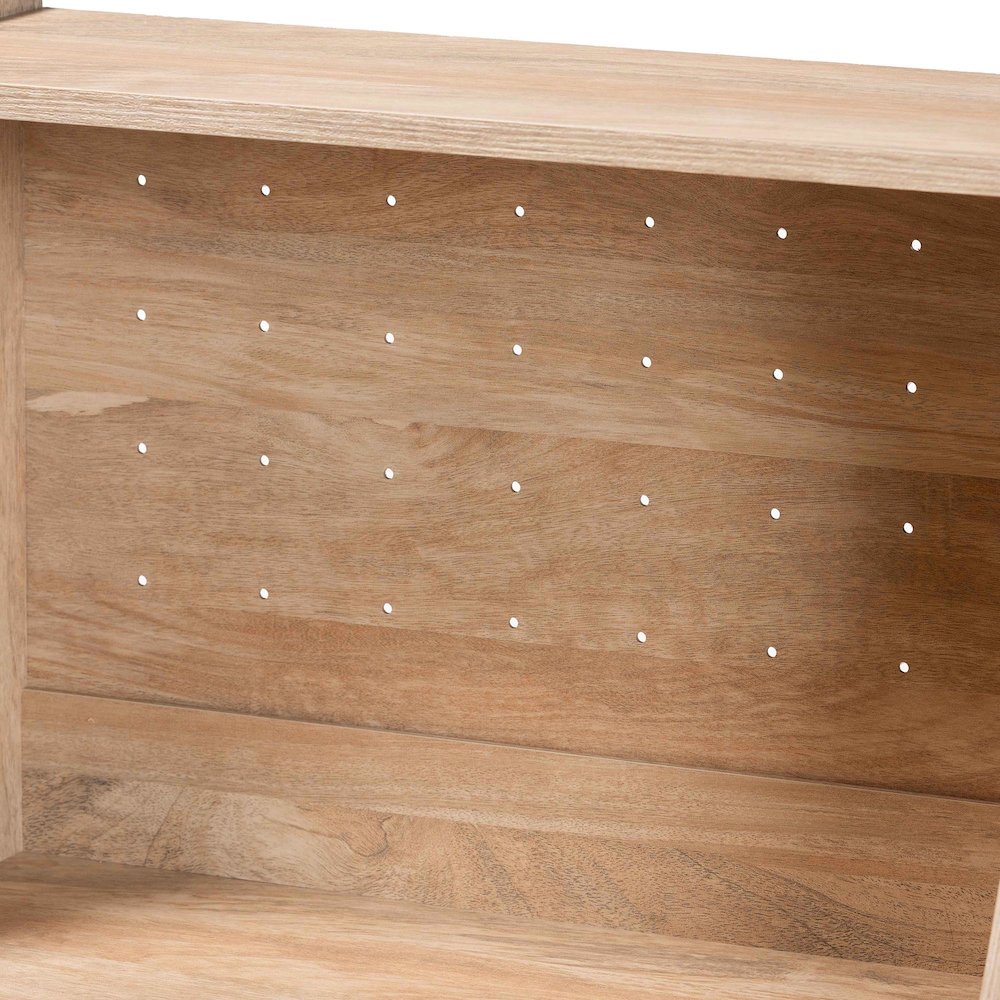 Studio Pavone Mid-Century Modern Oak Brown Wood Kitchen Cabinet. Picture 5