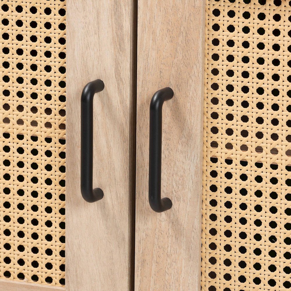 Studio Pavone Mid-Century Modern Oak Brown Wood Kitchen Cabinet. Picture 6