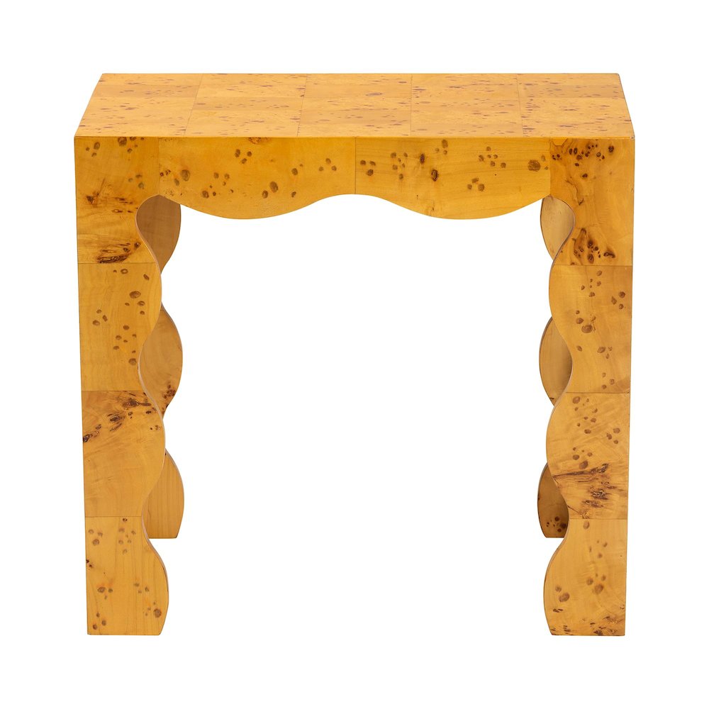 Huxley Modern and  Natural Real Burl Wood End Table. Picture 2