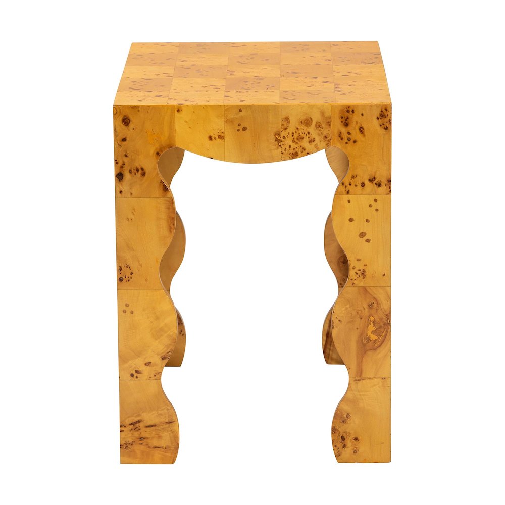 Huxley Modern and  Natural Real Burl Wood End Table. Picture 3
