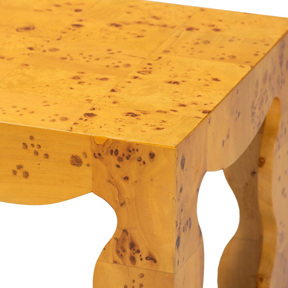 Huxley Modern and  Natural Real Burl Wood End Table. Picture 5