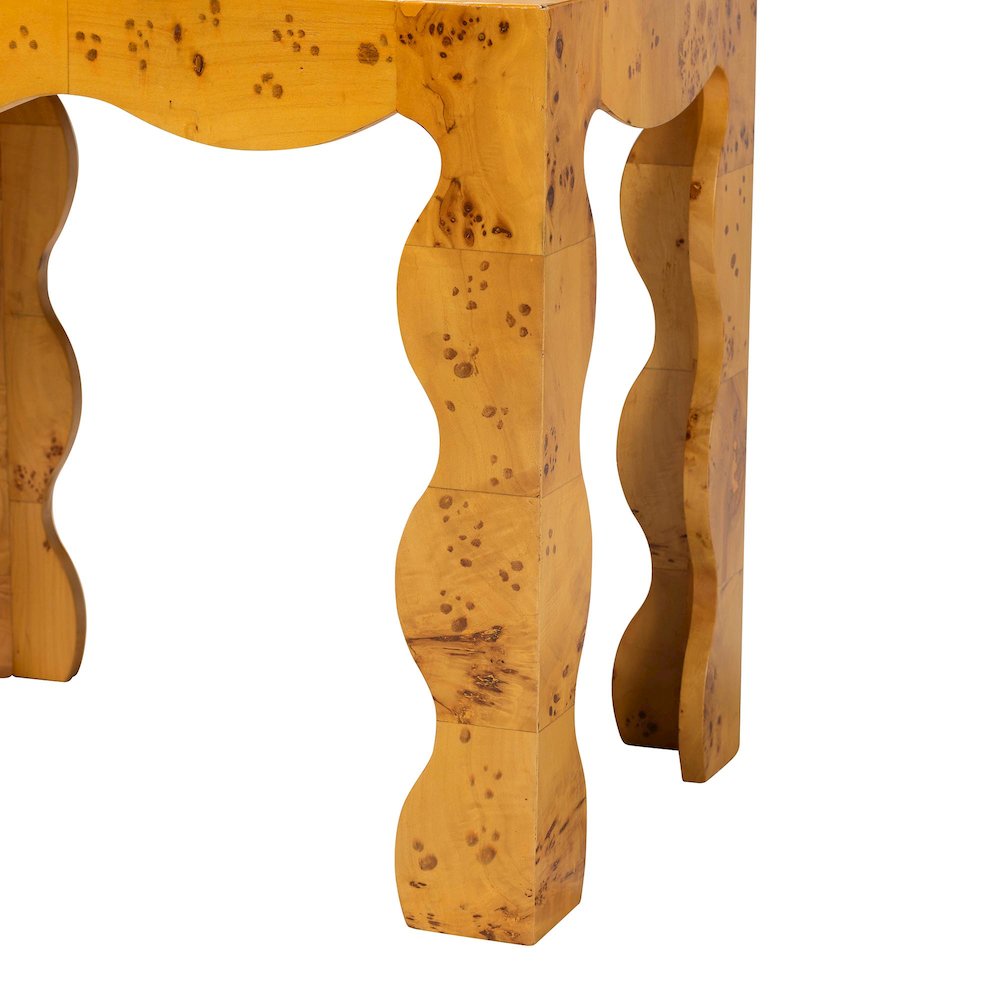 Huxley Modern and  Natural Real Burl Wood End Table. Picture 4