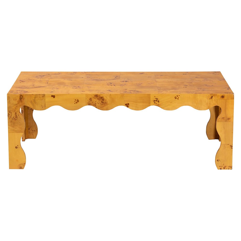 Huxley Modern and  Natural Real Burl Wood Coffee Table. Picture 2