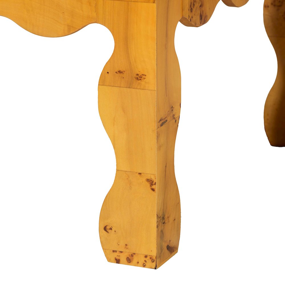 Huxley Modern and  Natural Real Burl Wood Coffee Table. Picture 6