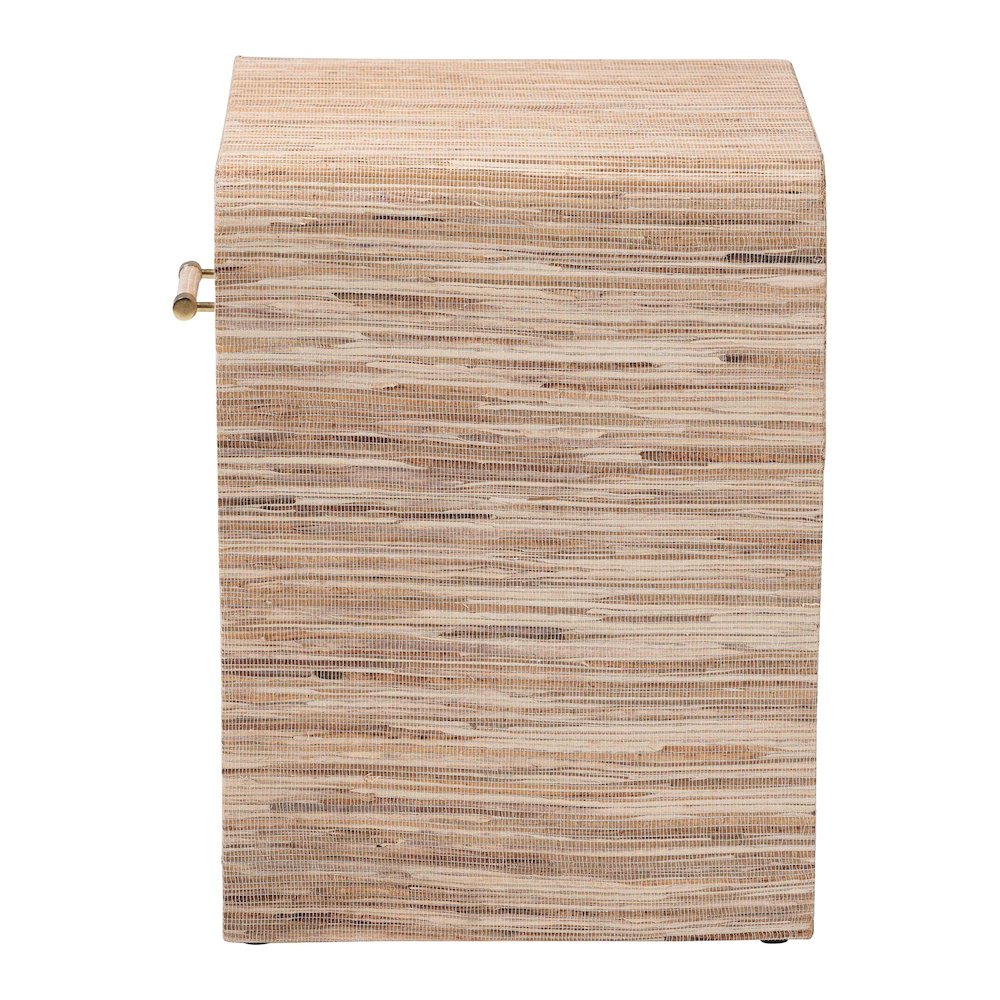 Callan Bohemian Woven Natural Grasscloth 1-Drawer Nightstand. Picture 4