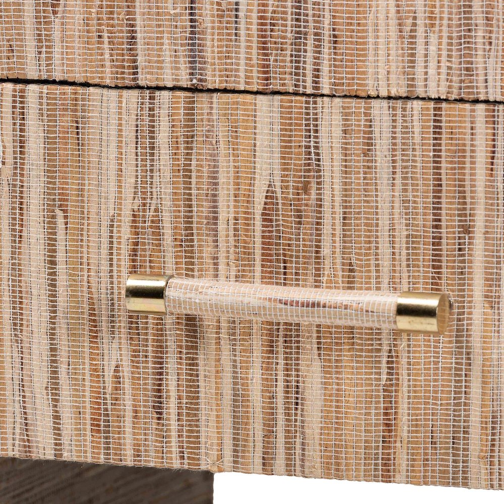 Callan Bohemian Woven Natural Grasscloth 1-Drawer Nightstand. Picture 6