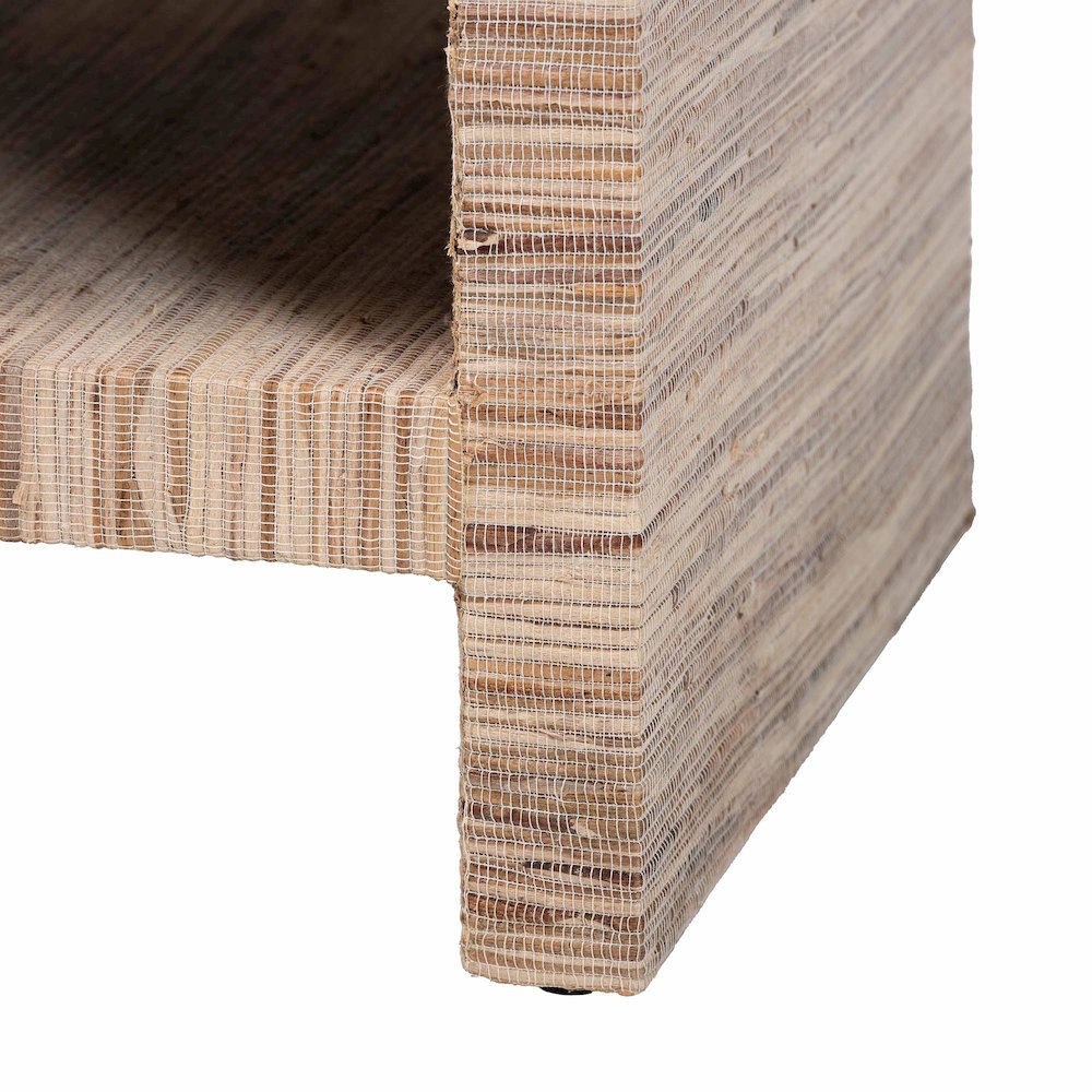 Callan Bohemian Woven Natural Grasscloth 1-Drawer Nightstand. Picture 7