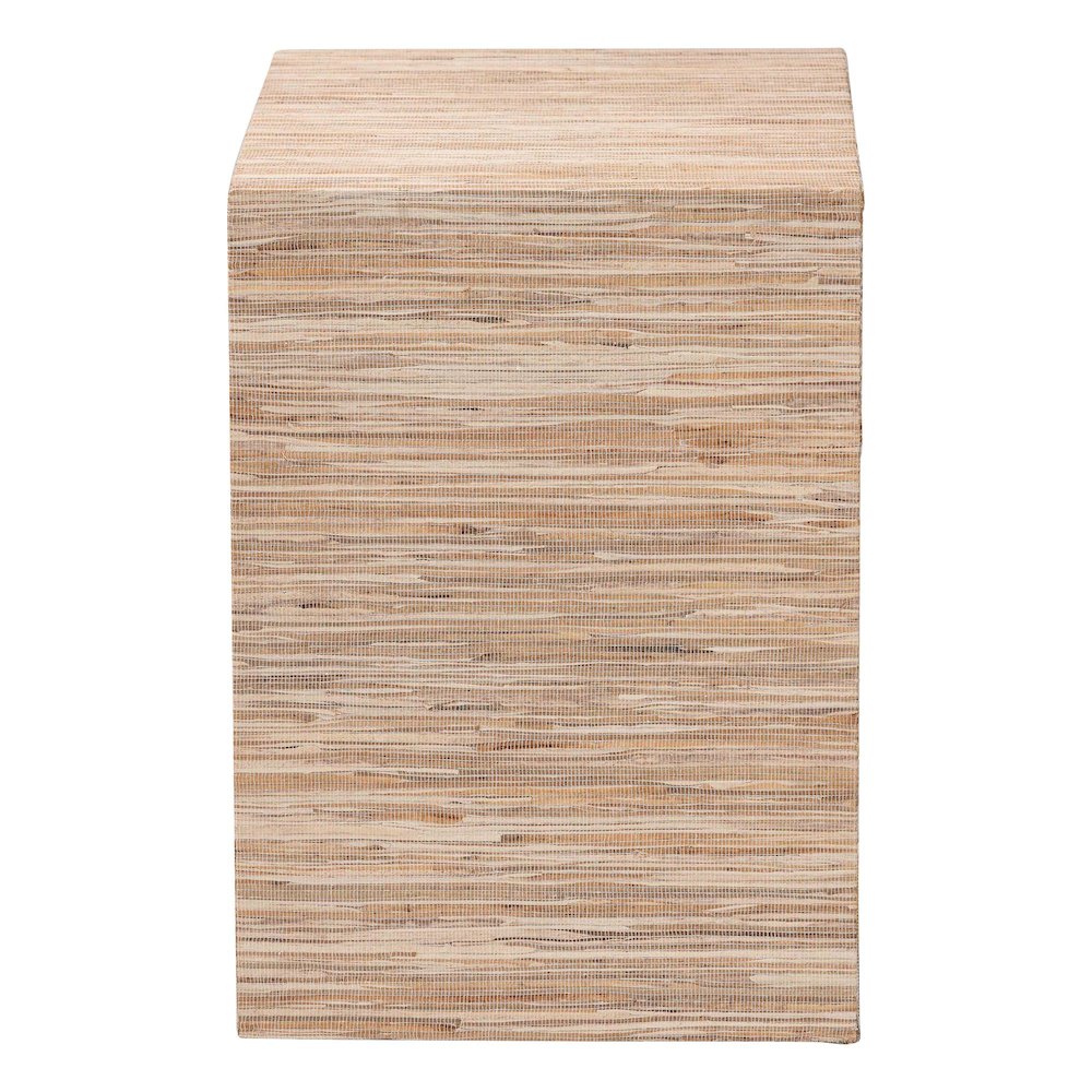 Julia Bohemian Woven Natural Grasscloth 1-Drawer Nightstand. Picture 4