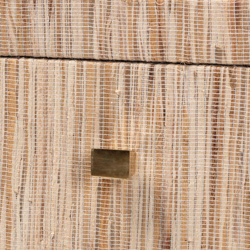 Julia Bohemian Woven Natural Grasscloth 1-Drawer Nightstand. Picture 6