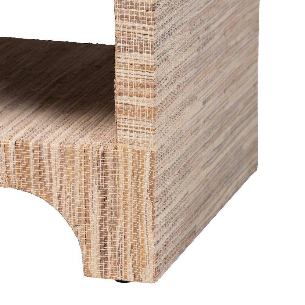 Julia Bohemian Woven Natural Grasscloth 1-Drawer Nightstand. Picture 7