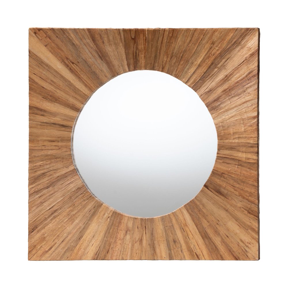 Mosa Bohemian Pealed Grasscloth Accent Mirror. Picture 1