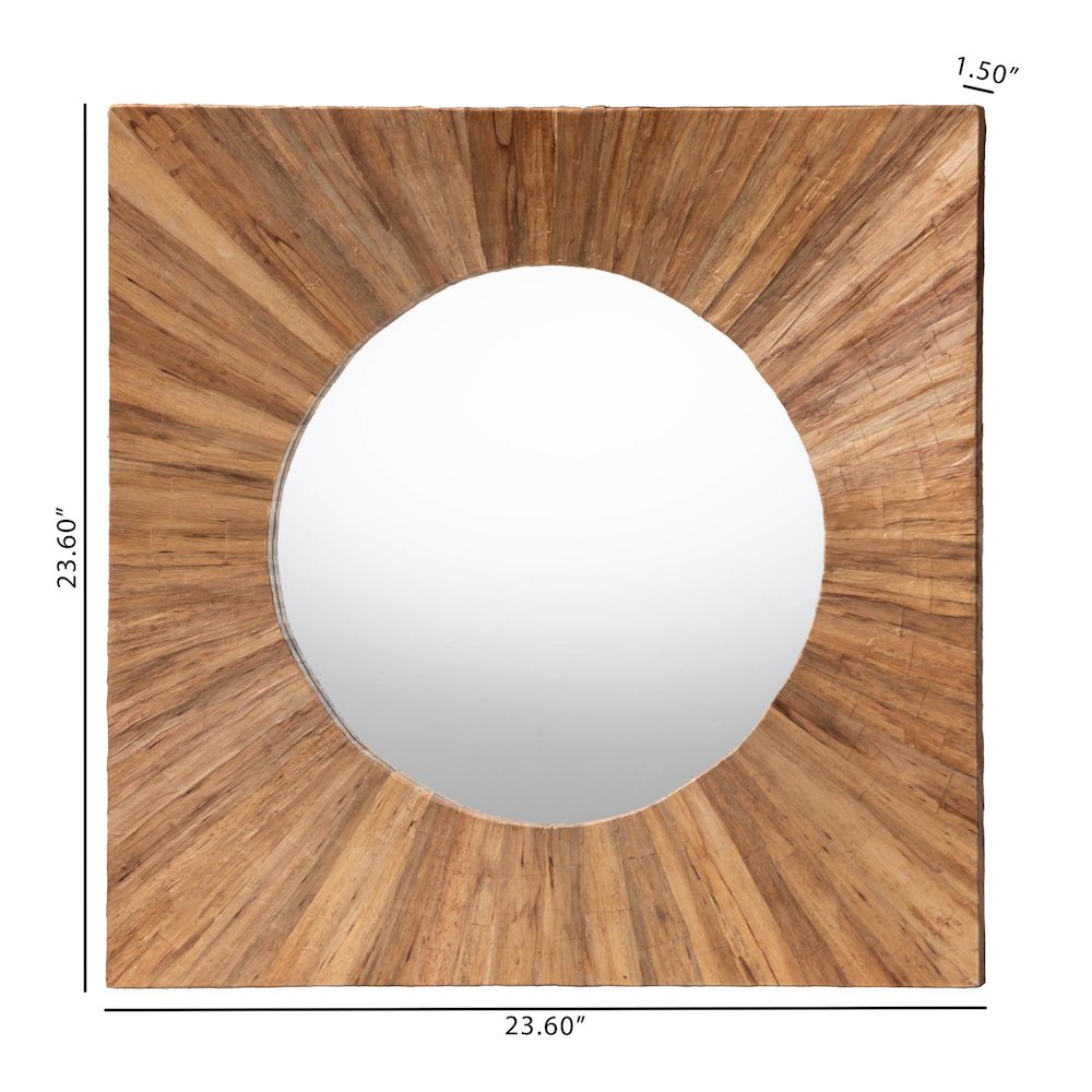 Mosa Bohemian Pealed Grasscloth Accent Mirror. Picture 5