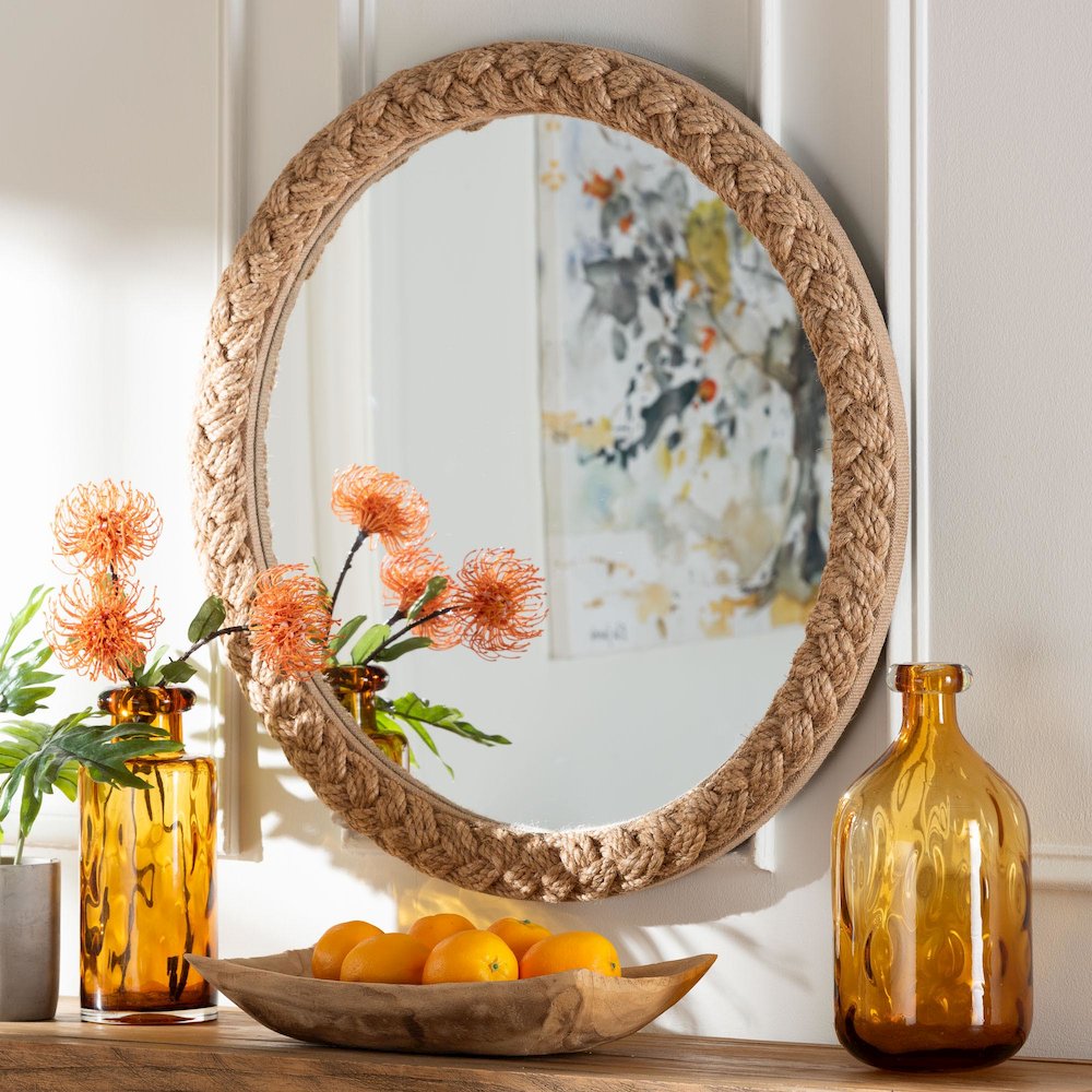 Shara Coastal Braided Rope Accent Mirror. Picture 3
