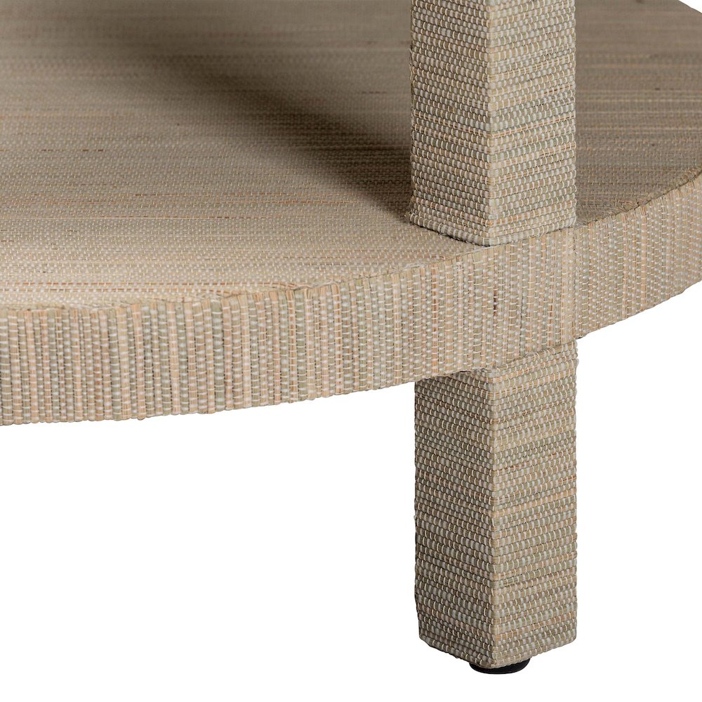 Rocco Bohemian Woven Grasscloth End Table. Picture 3