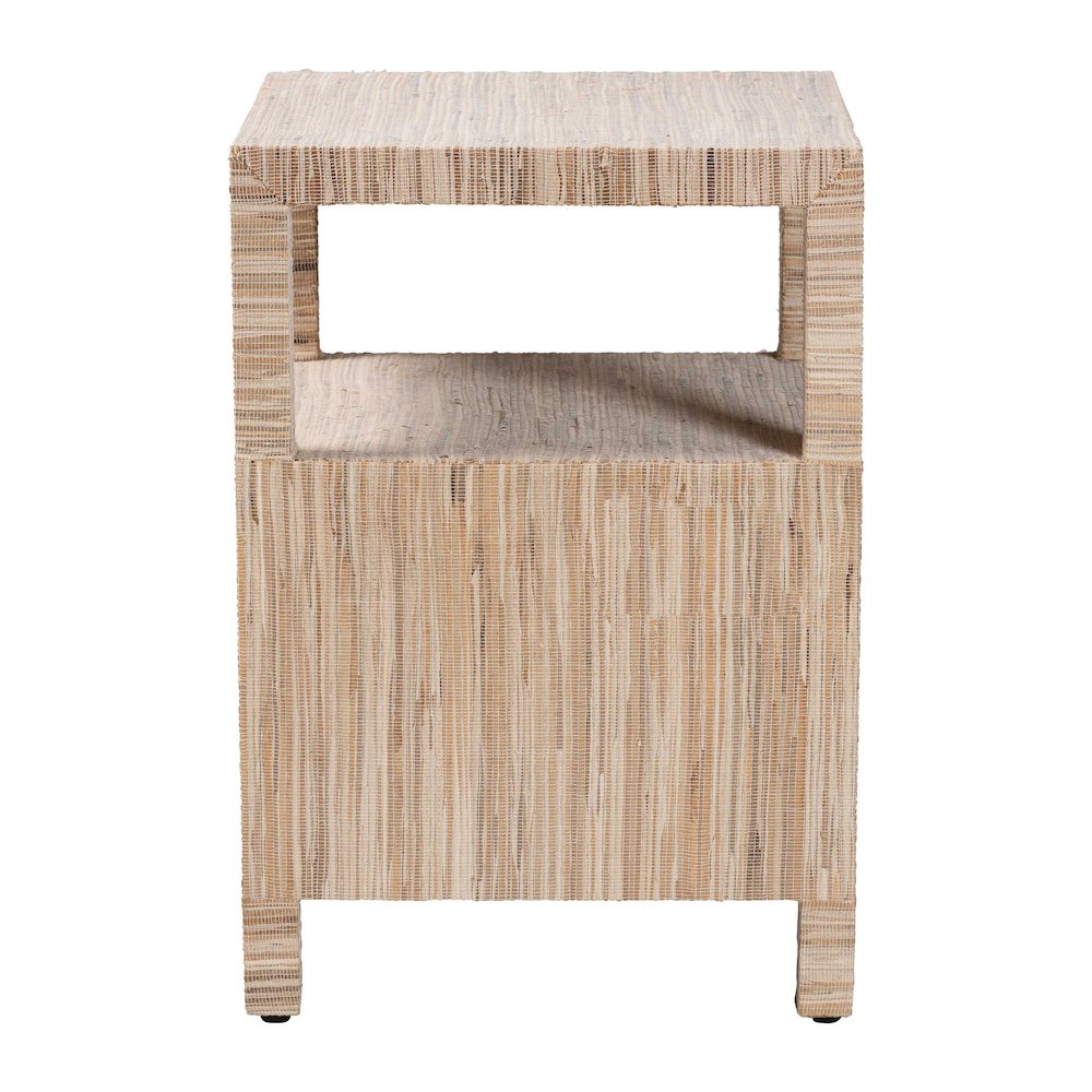 Paine Bohemian Woven Grasscloth 2-Drawer Nightstand. Picture 5