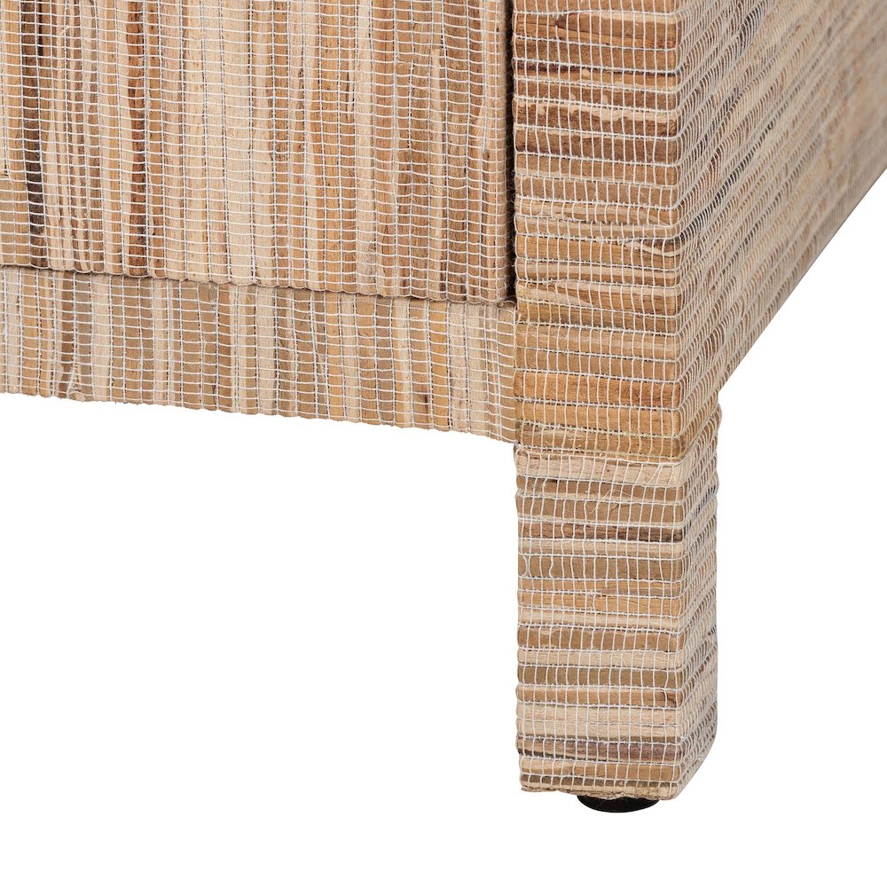 Paine Bohemian Woven Grasscloth 2-Drawer Nightstand. Picture 7