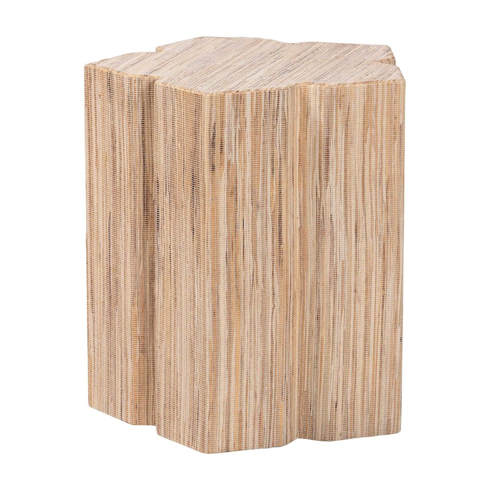 Janeth Bohemian Woven Grasscloth End Table. Picture 2