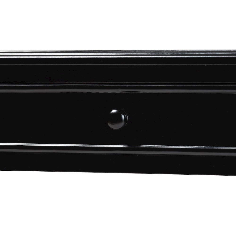 Malinda Classic Black Wood 2-Drawer Console Table with Spindle Legs. Picture 6