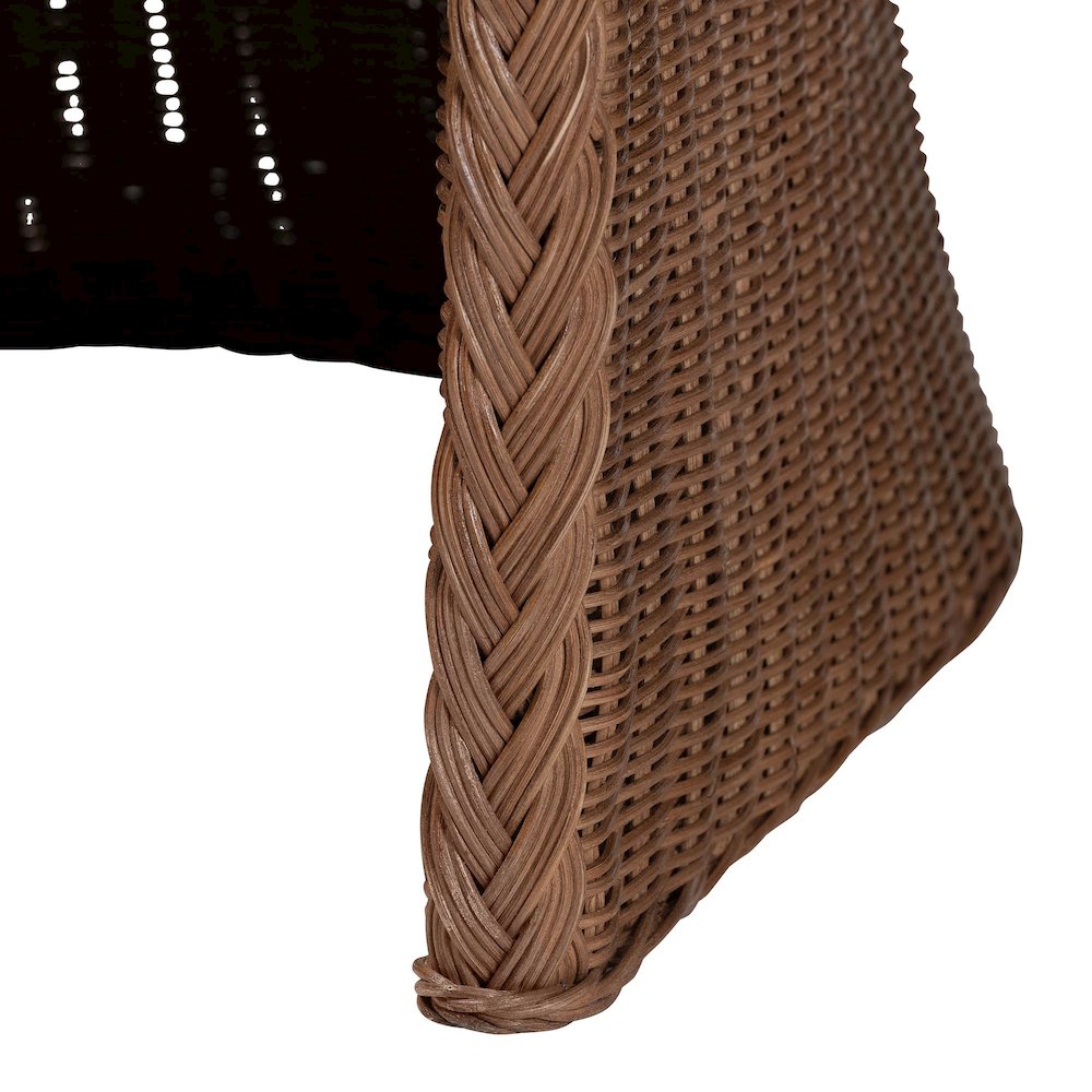 Memphis Bohemian Peanut Brown Braided Rattan Arm Chair. Picture 5